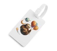Outers-Spaces Sloth Luggage Tag for Suitcase Cute ID Tags Travel Baggage Identifier Labels White-Style