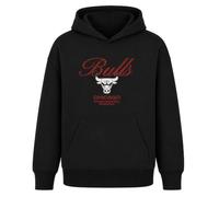 Outerstuff Chicago Bulls Girls' Hoodie, Black | Official NBA hoodie. Bold Chicago Bulls front print, brushed interior, double-fabric hood, ribbed cuffs, kangaroo pocket