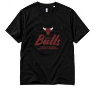 Outerstuff Chicago Bulls Official NBA Girls' T-Shirt Black | Licensed basketball top, soft cotton graphic tee, bold team print, regular crew-neck fit, gift for young fans