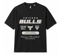 Outerstuff Chicago Bulls Official NBA Men's Graphic T-Shirt Black | Licensed basketball fanwear, soft cotton crew-neck tee, bold team print, regular fit, gift for sports fans