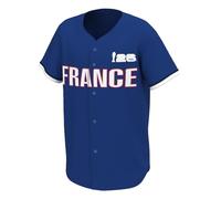 Outerstuff FIFA World Cup 2026 Mens Short Sleeve Button Front Baseball Jersey, France, XL