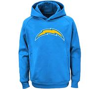 Outerstuff NFL Kids Youth 8-20 Official Team Color Polyester Performance Football Primary Logo Pullover Sweatshirt Hoodie - Los Angeles Chargers Blue - Medium 10-12