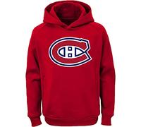 Outerstuff NHL Youth 8-20 Team Color Performance Primary Logo Pullover Sweatshirt Hoodie, Montreal Canadiens Red, 10-12