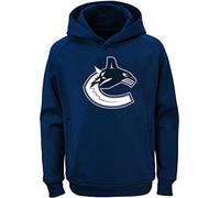 Outerstuff NHL Youth 8-20 Team Color Performance Primary Logo Pullover Sweatshirt Hoodie, Vancouver Canucks Navy, 14-16