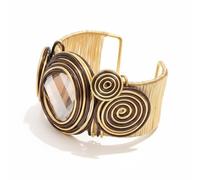 outerunner Handmade Wire Wrapped Cuff Bracelet for Women - Boho Punk Wide Bangle, Chunky Jewelry, Adjustable Open Cuff in Black Silver Green Red Blue Multicolor, adjustable, Metal, no gemstone