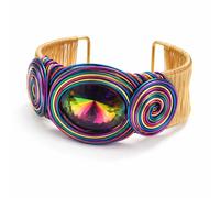 outerunner Handmade Wire Wrapped Cuff Bracelet for Women - Boho Punk Wide Bangle, Chunky Jewelry, Adjustable Open Cuff in Black Silver Green Red Blue Multicolor, adjustable, Metal, no gemstone