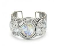 outerunner Handmade Wire Wrapped Cuff Bracelet for Women - Boho Punk Wide Bangle, Chunky Jewelry, Adjustable Open Cuff in Black Silver Green Red Blue Multicolor, adjustable, Metal, no gemstone