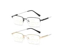 Outfany Intellireaders, Outfany Reading Glasses, Outfany Intelli Reading Glasses, Progressive Multifocal Reading Glasses, Anti-Blue Progressive Far and near Dual-Use Reading Glasses (+3.00,Black+Gold)