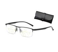 Outfany Intellireaders, Titanium Progressive Far and near Dual-Use Reading Glasses, Multifocus Progressive Reading Glasses for Women Men (Black,1.0 x)