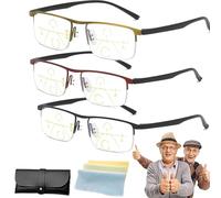 Outfany Intellireaders,Titanium Progressive Far and Near Dual-Use Reading Glasses,Outfany Multifocus Reading Glasses (3.5,3PCS)