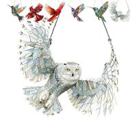Outfany Spirit Birds, Yifare Spirit Birds, Winged Cardinal Christmas Ornaments, Cute Hummingbird Suncatcher (White,1Pcs)