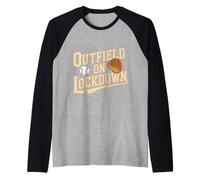 Outfield On Lockdown Baseball Defense Sports - Raglan Baseball Tee
