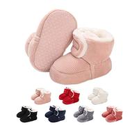 outfit spring Baby Winter Warm Fleece Bootie, Newborn Non-Slip Soft Sole Winter Shoes Sock Shoes Cute Adjustable Crawling Shoes Prewalker Boots for Girls Boys Toddler 0-18 Months Pink 0-6 Months