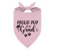 Outfits Costumes for Proud Pup of A Grad Gift Supplies, Pink Dog Bandana, Puppy Scarf for Graduation Announcement, Graduation Gift for Small Medium Large Dogs