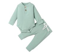 Outfits for Boys Children's Thermal Underwear Set with Three of Cotton and Thickened Fabric for Men and Women's Winter Home Wear Baby's Clothing Outfits Boys (Light Green, 6-12 Months)