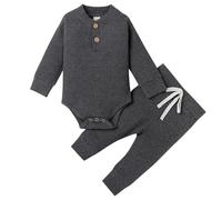 Outfits for Boys Children's Thermal Underwear Set with Three of Cotton and Thickened Fabric for Men and Women's Winter Home Wear Baby's Clothing Outfits Boys (Grey, 0-3 Months)
