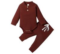 Outfits for Boys Children's Thermal Underwear Set with Three of Cotton and Thickened Fabric for Men and Women's Winter Home Wear Baby's Clothing Outfits Boys (Coffee, 3-6 Months)