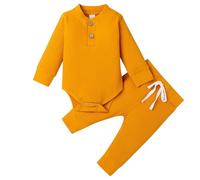 Outfits for Boys Children's Thermal Underwear Set with Three of Cotton and Thickened Fabric for Men and Women's Winter Home Wear Baby's Clothing Outfits Boys (Yellow, 3-6 Months)