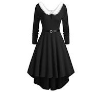 Outfits For Women, Women'S Christmas Snowflakes Xmas Long Black Skirt Long Sleeve Black Dress Ladies Christmas Dresses Adult Costume Womens Santa Costume