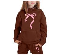 Outfits Sets for Girls Casual Sweat Jacket Pants Comfy School Style Activewear Sweatshirt Hoodie Joggers Kids Gifts Children Unisex Age 5-16 Years Coffee