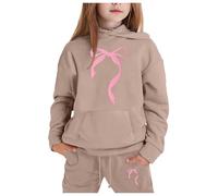 Outfits Sets for Girls Casual Sweat Jacket Pants Comfy School Style Activewear Sweatshirt Hoodie Joggers Kids Gifts Children Unisex Age 5-16 Years Khaki