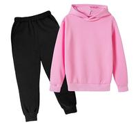 Outfits Sets for Girls Casual Sweat Jacket Pants Comfy School Style Jogging Suit Joggers Outfit Set Baseball Plain Top Bottoms Y2K Letter Print Preppy Clothes Activewear Fashion Kids Pink