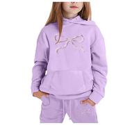Outfits Sets for Girls Sweatshirt and Cargo Pants Fashion Winter Spring Hooded Sweatpants Top Bottoms Boys Oversized Outfit Y2K Letter Print Preppy Clothes Gym Set Light Purple