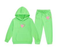 Outfits Sets for Girls Sweatshirt and Cargo Pants Fashion Winter Spring Jogging Bottom Tie Dye Tracksuit Activewear Kids Sport Streetwear Age 5-14 Years Green