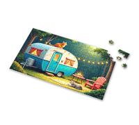 Outfoxed Game For Kids A Cozy Campsite With Cats, String Lights, And A Fire Pit Picture Puzzle Easter Gifts For Toddlers Outfoxed Game For Kids(300PCS)