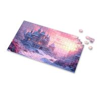 Outfoxed Game For Kids A Snowy Castle At Sunset With Vibrant Flowers In The Foreground Picture Puzzle Easter Gifts For Toddlers Outfoxed Game For Kids(300PCS)