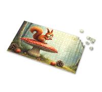 Outfoxed Game For Kids A Squirrel Sits On A Red Mushroom In A Forest. Picture Puzzle Toys For Ages 2-4 Easter Toys For Kids Ages 4-8(300PCS)