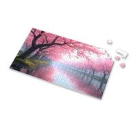 Outfoxed Game For Kids Cherry Blossom Reflections In Serene Waterway Picture Puzzle Toys For Ages 2-4 Easter Toys For Kids Ages 4-8(500PCS)