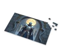 Outfoxed Game For Kids Knight In Shining Armor Standing Before A Full Moon Picture Puzzle Puzzle 500 Pieces Toddler Toys(300PCS)