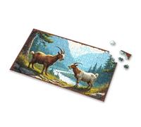 Outfoxed Game For Kids Mountain Majesty: A Serene Scene With Two Majestic Goats Picture Puzzle 3 Year Old Girl Gifts Puzzles For Toddlers 2-4(500PCS)