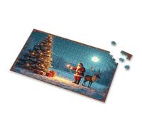 Outfoxed Game For Kids Santa Claus Lighting Up Presents Under A Full Moon On Christmas E Picture Puzzle Puzzle 500 Pieces Toys For Ages 8-13(500PCS)