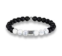 OutFyt Crystal Bracelet, Natural White Turquoises Stone Bangle 12 Constellation Zodiac Sign Bangle Divination Constellation Rope Bracelet Zodiac Birthstone Couple Wristband For Men Women