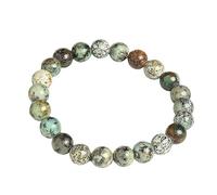 OutFyt Crystal Bracelets, Natural Africa Turquoises Stone Bead Bracelet Healing Crystal Bangle Yoga Chakra Meditation Gemstone Bracelet Balance Wristband Stretch Bangles Gift For Women Men,Beads 10Mm