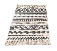 OUTGYM Cotton Area Rug Modern Geometric Pattern Soft Carpet with Hand Woven Tassel Indoor Rug for Home Décor Kitchen Bedroom in Bohemian Style Machine Washable Easy Clean Floor Friendly 2’ x 3’