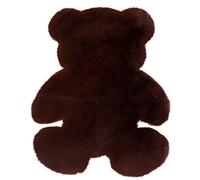 OUTGYM Cute Teddy Bear Shaped Rug Super Soft Long Pile Fluffy Bear Shaped Rug Shaggy Foot Mat for Kids Bedroom Living Room Solid Color Washable Easy Dry Anti Slip