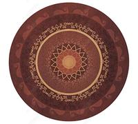 OUTGYM Vintage Round Rug Traditional Round Carpet with Floral Pattern in Bohemian Style Morocco Design Living Room Rug Soft Short Pile Mat Non Slip Red 120 x 120