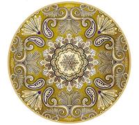 OUTGYM Vintage Round Rug Traditional Round Carpet with Floral Pattern in Bohemian Style Morocco Design Living Room Rug Soft Short Pile Mat Non Slip Red 120 x 120