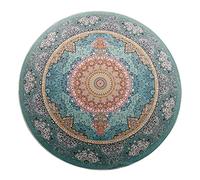 OUTGYM Vintage Round Rug Traditional Rug with Classic Floral Pattern in Persian Bohemian Style Short Pile Non Slip Bright Color Multi Sizes 100 x 100