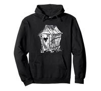 Outhouse Country Farm Heart Shape Window Rural Homestead Pullover Hoodie
