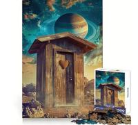 Outhouse in Outer Space Jigsaw Puzzles 1000 Pieces for Adults Focus Brain Toy Home Leisure Tight Edge Santa Wish Gift (38x52cm)