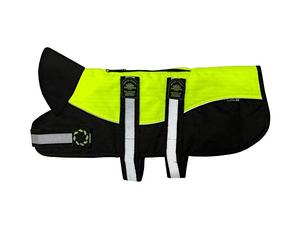 Outhwaite Animate Reflective Black/Hi-Viz Padded Harness Coat - 26"