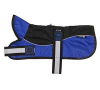 Outhwaite Reflective Black/Blue Unpadded Harness Coat Plus Collar 16" (41cm), One Size
