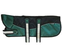 Outhwaite Reflective Black/Green Unpadded Harness Coat Plus Collar 22" (56cm), One Size