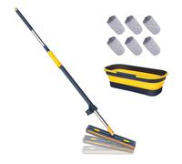 Outil De Nettoyage Sol Multi-Usage - Serpillère Plate Avec Manche Long | Mop Humide Et Sec Grande Taille Pour Cuisine, Salle De Bain, Chambre, Dortoir, Maison, Appartement, Usage Commercial