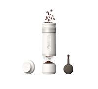OutIn Fino Portable Electric Coffee Grinder with 28 Precise Grind Settings | Adjustable Coffee Bean Grinder, One-Touch Burr Grinding, Fast-Charge Battery, Auto-Stop & Clog Protection, Sandstone White