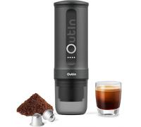 OutIn Nano Portable Electric Espresso Machine, Travel Coffee Maker for Camping, Car Coffee Maker Self-Heating with USB-C, With Ground Coffee & NS Capsule for RV, Hiking, Office